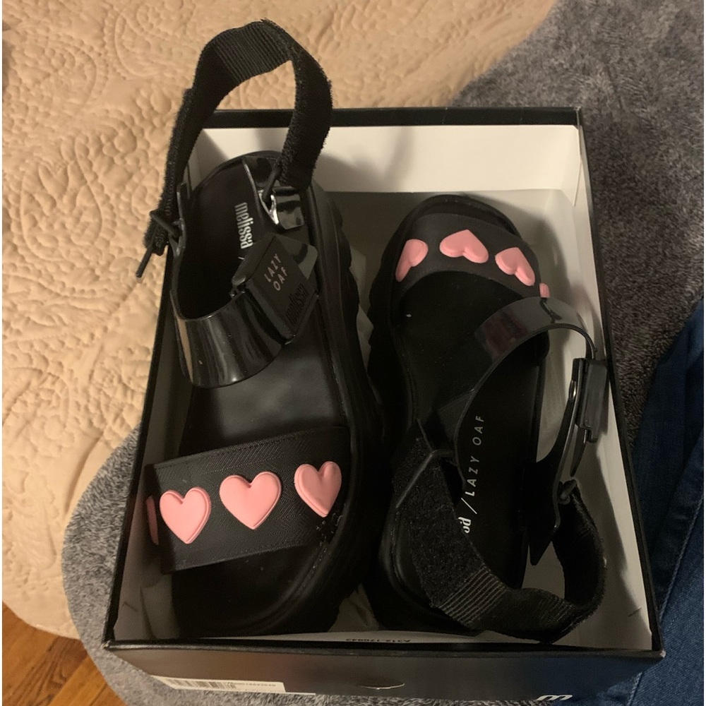 Shoes are slightly worn. Limited edition MellissaXLazyOaf EU size: 38 US: 7